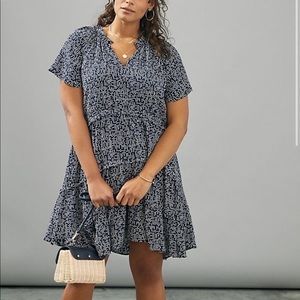A+ Maeve Robin Tiered Mini Dress in Night Sky